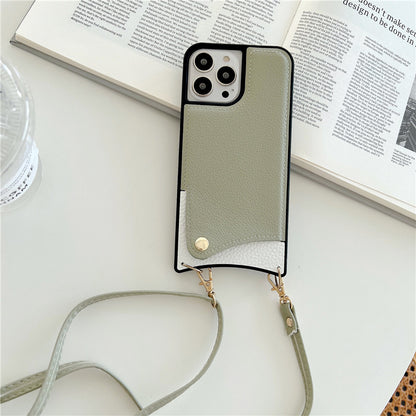 iPhoneケース スマホケース ストラップ付き 斜め掛け レザー調 X 商品画像3