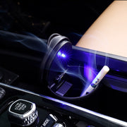 車用灰皿 灰皿 車 フタ付き 水洗い可 LED 車載 ドリンクホルダー 持ち運び ポータブル アッシュトレイ 蓋付き 喫煙具 カー用品 LEDライト 火消し コンパクト 密閉式 車用品 カーグッズ  おしゃれ シンプル 黒 ブラック 無地 ライト