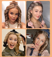 ヘアカーラー ヒートレス カールバンド シュシュ ヘアクリップ 4点セット スタイリング ノンヒートカール 手巻きカーラー ヘッドバンド ロングヘア レディース 女性 巻き髪 コテなし ヘアアレンジ パーマ カール 便利 アイロン不要 美容 雑貨