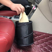 車用収納ポケット 車載 自動車 小物入れ ゴミ箱 ごみ入れ 折り畳み 吊り下げ ぶら下げ シートバック 後部座席 円筒 黒 ブラック 便利 カー用品 グッズ アクセサリー