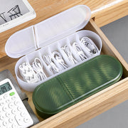 ケーブル収納ケース 収納ボックス コードケース 充電ケーブル USBケーブル 電源ケーブル アダプター 小物入れ 整理用品 蓋付き クリア 仕切り シンプル