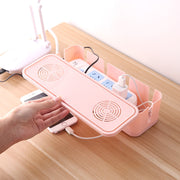 ケーブルボックス 電源タップ用 蓋付き フタ ふた 排熱 コード コンセント 収納 配線隠し ホルダー スッキリ 整理 シンプル 単色