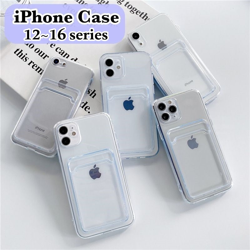 iPhoneケース スマートフォンケース スマホカバー カートポケット付き クリア 透明 落下防止 保護 傷防止 アップル かわいい おしゃれ シンプル アイフォン アイフォーン iPhone12 13 14 12mini 12Pro 12ProMax 13mini 13Pro 13ProMax 14Pro 14Plus 14ProMax