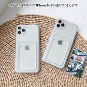 iPhoneケース スマートフォンケース スマホカバー カートポケット付き クリア 透明 落下防止 保護 傷防止 アップル かわいい おしゃれ シンプル アイフォン アイフォーン iPhone12 13 14 12mini 12Pro 12ProMax 13mini 13Pro 13ProMax 14Pro 14Plus 14ProMax