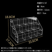 コレクションケース ディスプレイスタンド 展示台 ひな壇 3段 仕切り 小さい 小物 グッズ フィギュア 透明 クリア