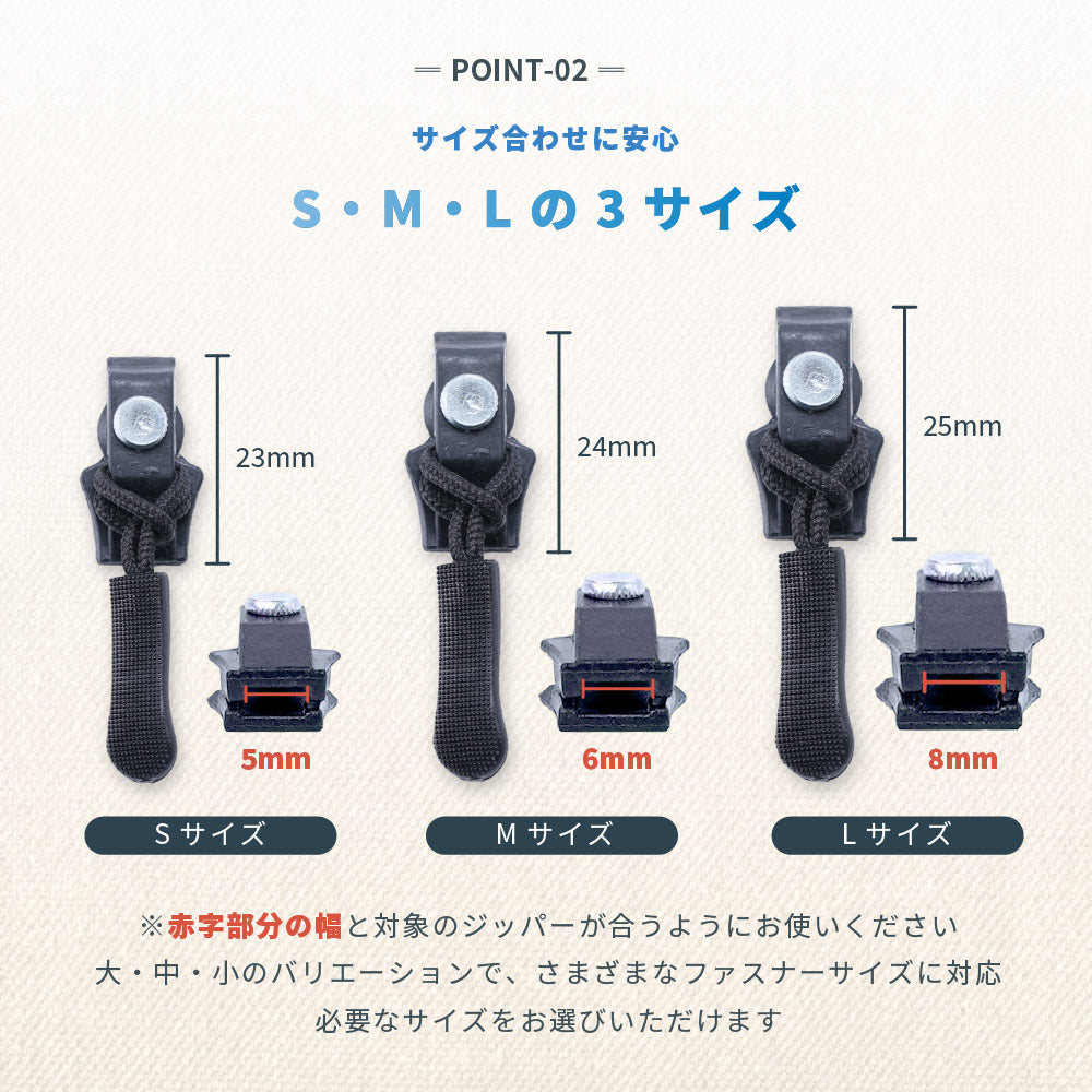 ジッパースライダー 修理 交換用 単品 ジッパーヘッド ファスナートップ 商品画像4