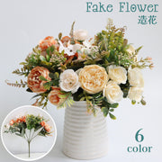 造花 1本 フェイクフラワー フラワーアレンジメント ブーケ 花束 牡丹 薔薇 バラ 飾り 装飾 インテリア アーティフィシャルフラワー アートフラワー 綺麗 写真撮影 フォト 結婚祝い 記念日 母の日 ギフト プレゼント