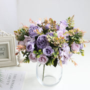 造花 1本 フェイクフラワー フラワーアレンジメント ブーケ 花束 牡丹 薔薇 バラ 飾り 装飾 インテリア アーティフィシャルフラワー アートフラワー 綺麗 写真撮影 フォト 結婚祝い 記念日 母の日 ギフト プレゼント