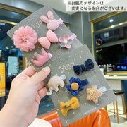 ヘアクリップ 5点セット キッズ 女の子 ヘアアクセサリー 子供用 髪留め 髪飾り ヘアアレンジ 挟む ハンドメイド風 花 リボン 星 可愛い おしゃれ お出かけ プレゼント 贈り物 女子 女児 こども用