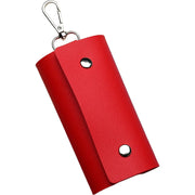 キーケース キーホルダー ユニセックス レディース メンズ 女性 男性 男女兼用 アクセサリー ファッション雑貨 円筒形 三つ折り 折りたたみ スナップボタン フェイクレザー 無地 ブラック ピンク シンプル かわいい キュート カジュアル ポップ