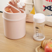 ゴミ箱 ダストボックス 卓上 机上 デスク 円筒形 円形 円型 蓋付き ミニ 小さめ 小さい 小型 コンパクト リビング ダイニング 単色 シンプル 便利 白 ホワイト