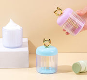洗顔用泡立て器 洗顔フォーマー スキンケア用品 洗顔料 泡立て 簡単 便利 浴室 お風呂 ふわふわ もこもこ パステルカラー クリア 透明 猫 ネコ かわいい キュート おしゃれ 大人女子 フェイスケア 押すだけ