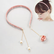 カチューシャ チェーン 花 フラワー フェイクパール フリンジ タッセル ヘアバンド レディース ヘアアクセサリー おしゃれ かわいい