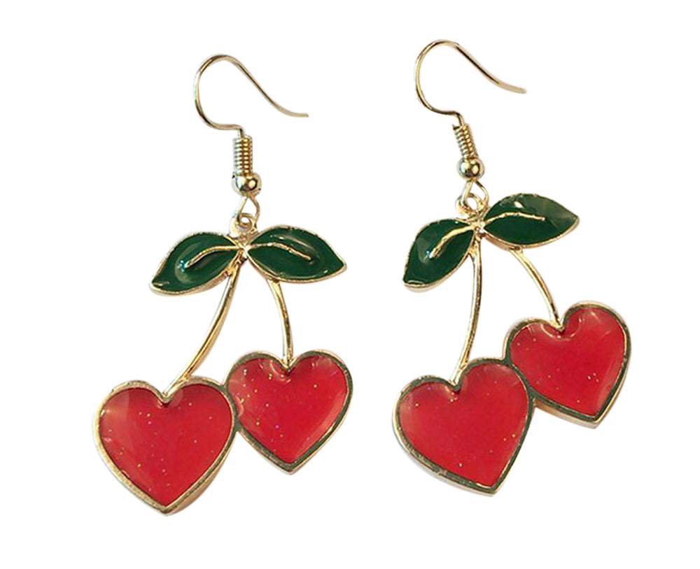 ピアス フックピアス レディース アクセサリー ファッションアイテム さくらんぼ チェリー ハート 透明感 フルーツ 果物 かわいい おしゃれ