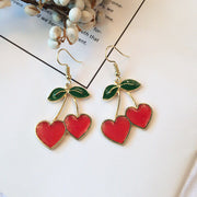 ピアス フックピアス レディース アクセサリー ファッションアイテム さくらんぼ チェリー ハート 透明感 フルーツ 果物 かわいい おしゃれ