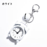ミニ時計キーホルダー ミニウォッチキーホルダー ナスカン 目覚まし時計風 鈴付き カギ 鍵 可愛い おしゃれ リチウム