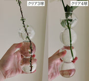 花瓶 花びん フラワーベース フラワースタンド 一輪挿し 球体 3連 4連 透明 ガラス クリア グラデーション おしゃれ シンプル 可愛い 卓上 置物 置き物 インテリア雑貨 インテリア小物