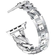 Apple Watchバンド アップルウォッチ バンド 男女兼用 メンズ レディース 交換バンド 黒 シルバーカラー オシャレ 高級感 上品