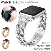 Apple Watchバンド アップルウォッチ バンド 男女兼用 メンズ レディース 交換バンド 黒 シルバーカラー オシャレ 高級感 上品
