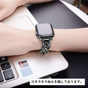 Apple Watchバンド アップルウォッチ バンド 男女兼用 メンズ レディース 交換バンド 黒 シルバーカラー オシャレ 高級感 上品