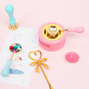 シーリングワックス用スプーン ワックス炉 セット シーリングスタンプ用品 DIY 丸型 浅型 溶解 封蝋用品 融解 溶かす 炙る 資材 材料 ハンドメイド DIY 手紙 招待状 封書 文具 お洒落 レトロ シンプル