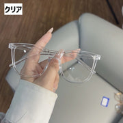 伊達メガネ 伊達眼鏡 眼鏡 メガネ めがね レディース 女性 女子 レンズ無し レンズ有り 度なし ブルーライトカット ブルーライト対策 クリアレンズ 透明 軽量 大きめ セルフレーム PC パソコン スマホ