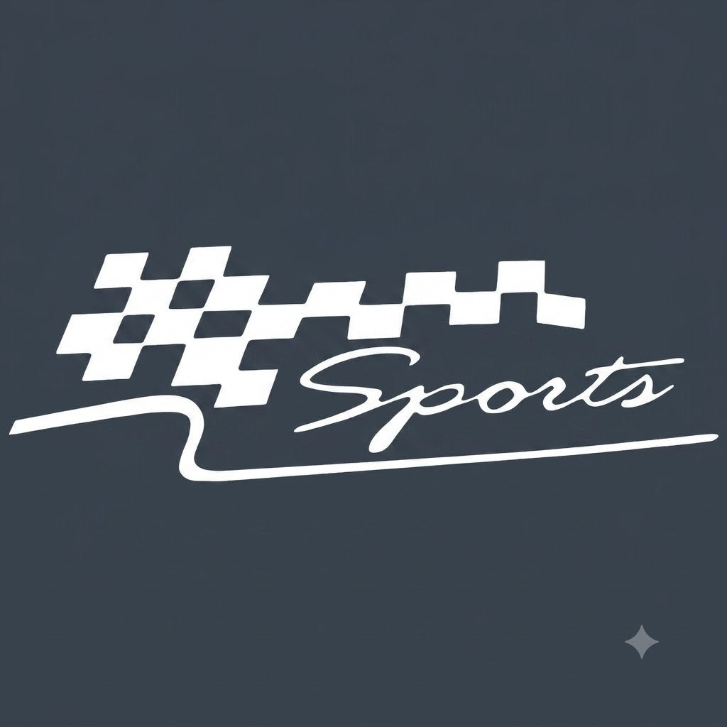 カーステッカー 車用ステッカー デカール ボディステッカー 車用シール Sports 英字 ロゴ チェッカーフラッグ風 チェック 自動車用 車用品 外装 カーアクセサリー ドレスアップ デコレーション おしゃれ かっこいい 傷隠し 白 黒 ホワイト ブラック