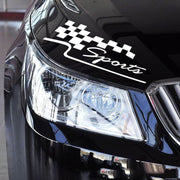 カーステッカー 車用ステッカー デカール ボディステッカー 車用シール Sports 英字 ロゴ チェッカーフラッグ風 チェック 自動車用 車用品 外装 カーアクセサリー ドレスアップ デコレーション おしゃれ かっこいい 傷隠し 白 黒 ホワイト ブラック