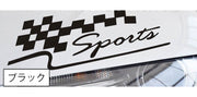 カーステッカー 車用ステッカー デカール ボディステッカー 車用シール Sports 英字 ロゴ チェッカーフラッグ風 チェック 自動車用 車用品 外装 カーアクセサリー ドレスアップ デコレーション おしゃれ かっこいい 傷隠し 白 黒 ホワイト ブラック