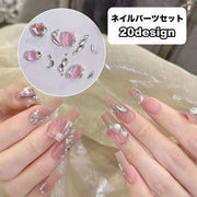 ネイルパーツ セット ラインストーン リボン 蝶 キラキラ ネイルアート用品 ネイルデコレーション ビジュー ハンドメイド パーツ デコ デザイン豊富 可愛い おしゃれ