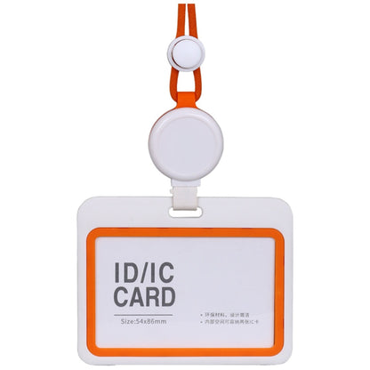 パスケース IDカードホルダー ストラップ付 横型 定期入れ IDカードケース オレンジ バリエーション画像