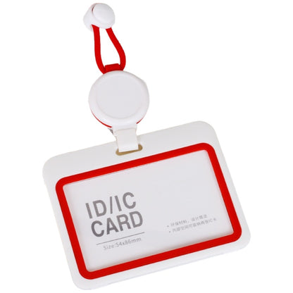 パスケース IDカードホルダー ストラップ付 横型 定期入れ IDカードケース レッド バリエーション画像