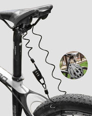 自転車ロック ワイヤーロック ダイヤルロック 鍵 カギ チェーンロック ナンバー式 暗証番号 3桁 自由設定 盗難防止 施錠 防犯グッズ セキュリティ対策 通勤 通学 サイクリング アウトドア 鍵不要 簡単 便利 黒 ブラック