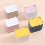 ごみ箱 ダストボックス ゴミ箱 卓上 蓋付き 蓋 ふた ネコ 猫 フラップ式 かわいい おしゃれ バイカラー コンパクト オフィス 机 アニマル