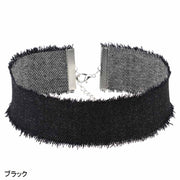デニムネックレス チョーカー チョーカーネックレス デニム レディース ファッション小物 アクセサリー コスプレ 無地 シンプル チェーン付き