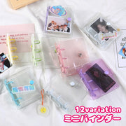 ミニバインダー 3穴 トレカケース メモ帳 透明 クリア ラメ入り 保護 トレカ収納 チェキ収納 写真収納 整理 シンプル 便利 ビジネス オフィス 学生 文具 事務用品