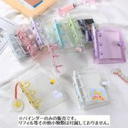 ミニバインダー 3穴 トレカケース メモ帳 透明 クリア ラメ入り 保護 トレカ収納 チェキ収納 写真収納 整理 シンプル 便利 ビジネス オフィス 学生 文具 事務用品