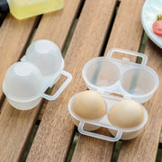 卵ケース エッグホルダー 卵ホルダー 2個セット 保存容器 収納 取っ手付き クリア 透明 無地 単色 シンプル 持ち運び アウトドア キャンプ 整理整頓 便利 登山
