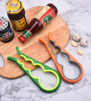 オープナー 蓋開け 瓶開け 栓抜き 蓋オープナー キッチンツール マルチオープナー キャップ ボトル 瓶 ビン ペットボトル キッチン雑貨 開封 滑りにくい 握りやすい 4サイズ 調理器具 便利グッズ おしゃれ かわいい 赤 灰 橙 緑 黄 青 黒