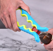 オープナー 蓋開け 瓶開け 栓抜き 蓋オープナー キッチンツール マルチオープナー キャップ ボトル 瓶 ビン ペットボトル キッチン雑貨 開封 滑りにくい 握りやすい 4サイズ 調理器具 便利グッズ おしゃれ かわいい 赤 灰 橙 緑 黄 青 黒