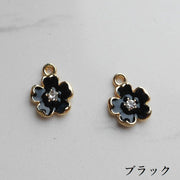 アクセサリーパーツ 10個セット チャーム フラワー 花 ラインストーン DIY ハンドメイドパーツ アクセサリー制作 素材 ピアス イヤリング ペンダントトップ ブレスレット 飾り 可愛い おしゃれ