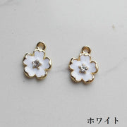 アクセサリーパーツ 10個セット チャーム フラワー 花 ラインストーン DIY ハンドメイドパーツ アクセサリー制作 素材 ピアス イヤリング ペンダントトップ ブレスレット 飾り 可愛い おしゃれ