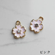 アクセサリーパーツ 10個セット チャーム フラワー 花 ラインストーン DIY ハンドメイドパーツ アクセサリー制作 素材 ピアス イヤリング ペンダントトップ ブレスレット 飾り 可愛い おしゃれ