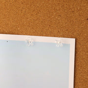 画鋲 100個入り 文房具 事務用品 画びょう クリアカラー 透明 フラワー お花 押しピン プッシュピン かわいい 便利 ポスター コルクボード
