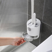 トイレブラシ ブラシ立て 3点セット トイレ用品 掃除用具 掃除ブラシ 柄付きブラシ 収納ケース 引き出し付き 壁掛け可能