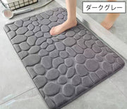 バスマット 足ふきマット 50×80cm 吸水 ふかふか 厚め 滑り止め 玄関 トイレ 浴室 洗面所 フロアマット ドアマット 石畳風 模様入り 風呂 バスルーム 脱衣所 キッチン リビング シンプル 足拭き 室内 屋内 インテリア雑貨