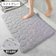 バスマット 足ふきマット 40×60cm 吸水 ふかふか 厚め 滑り止め 玄関 トイレ 浴室 洗面所 フロアマット ドアマット 石畳風 模様入り 風呂 バスルーム 脱衣所 キッチン リビング シンプル 足拭き 室内 屋内 インテリア雑貨
