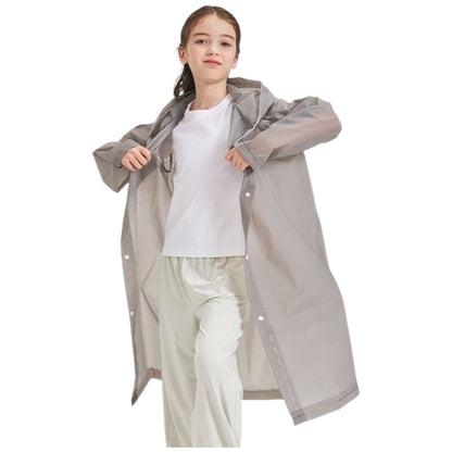 レインコート カッパ 子供用 キッズ ジュニア 女の子 グレー バリエーション画像