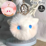 キーホルダー フェイクファー 猫 ねこ ネコ バッグチャーム ふわふわ もこもこ ポンポン キャット レディース 女性 女の子 おしゃれ かわいい ガーリー ファーチャーム ボール ギフト プレゼント 贈り物 キーチャーム キッズ 子供 子ども こども 女児