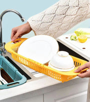 水切りラック 水切りかご シンクバスケット 伸縮式 シンク内 プラスチック キッチン収納 台所用品 大容量 省スペース 食器乾燥